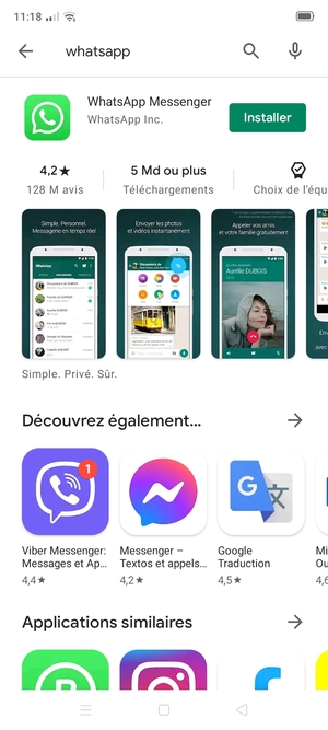 Sélectionnez l'appli