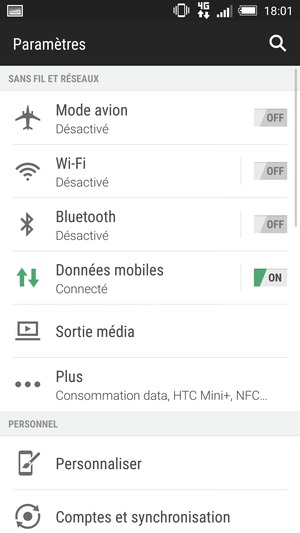 Sélectionnez Données mobiles