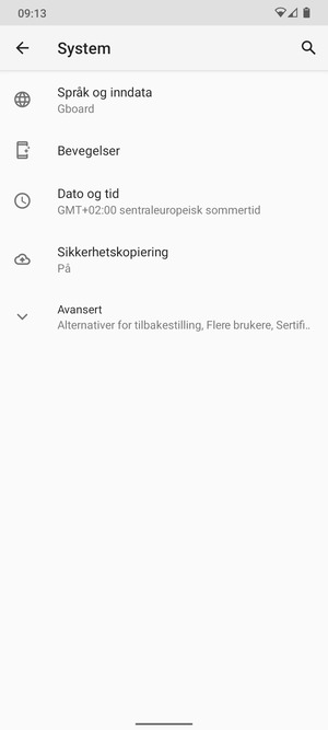Velg Avansert