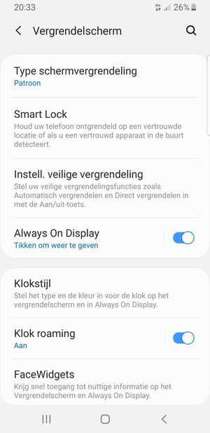 Uw telefoon is nu beveiligd met een schermvergrendeling