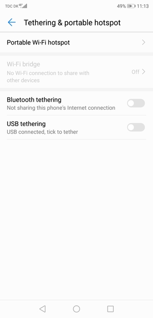 Select Wi-Fi hotspot / Portable Wi-Fi hotspot