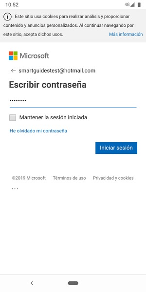 Introduzca su contraseña y seleccione Iniciar sesión