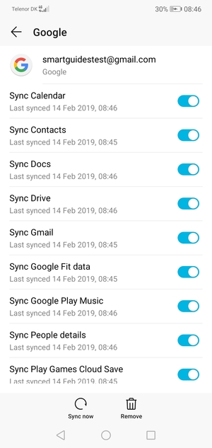 Select Sync now