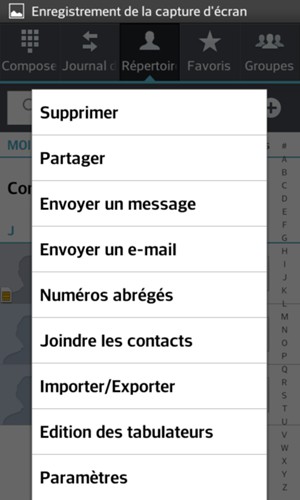 Sélectionnez Importer/Exporter