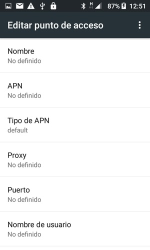 Introduzca la información de MMS