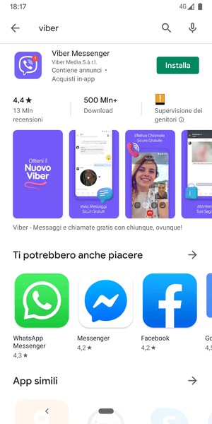 Seleziona l'applicazione