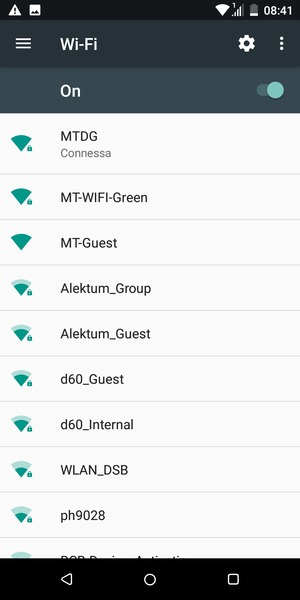 Ora sei connesso alla rete Wi-Fi