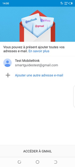 Sélectionnez ACCÉDER À GMAIL