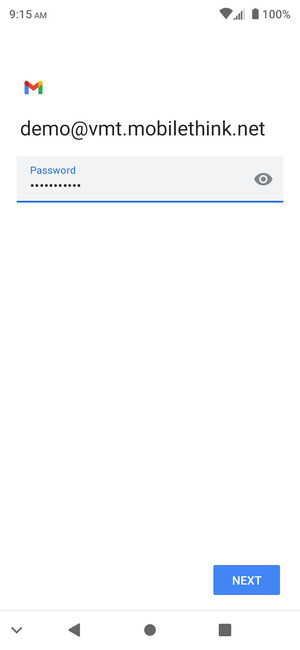 Enter your password and select NEXT