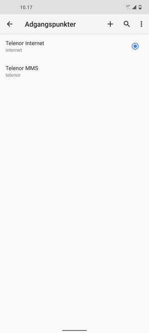 Vælg internetadgangspunktet
