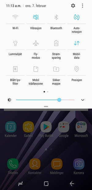 Velg Vibrasjon for å bytte til lydløs