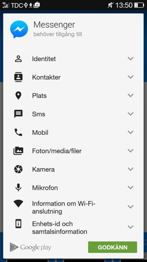 Välj GODKÄNN