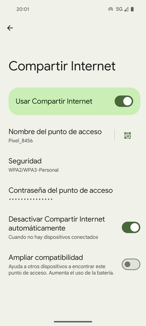 El teléfono ha sido configurado para su uso como módem