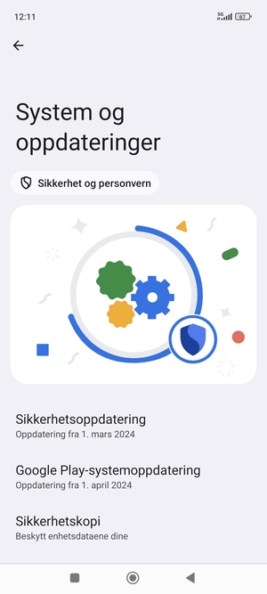 Velg Google Play-systemoppdatering