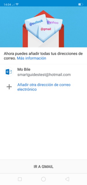 Seleccione IR A GMAIL