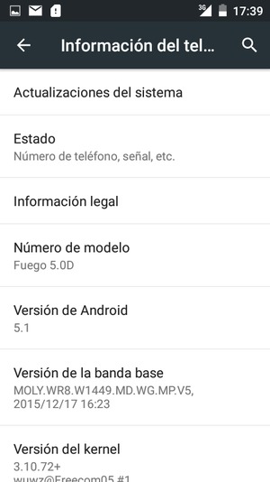Seleccione Actualizaciones del sistema