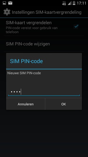 Voer uw Nieuwe SIM PIN-code in en selecteer OK