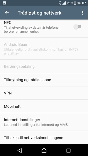 Velg Internett-innstillinger