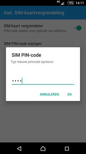Bevestig uw nieuwe SIM PIN-code en selecteer OK