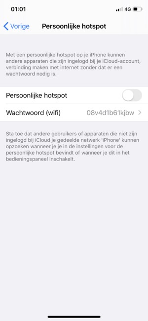 Stel Persoonlijke hotspot in op ON