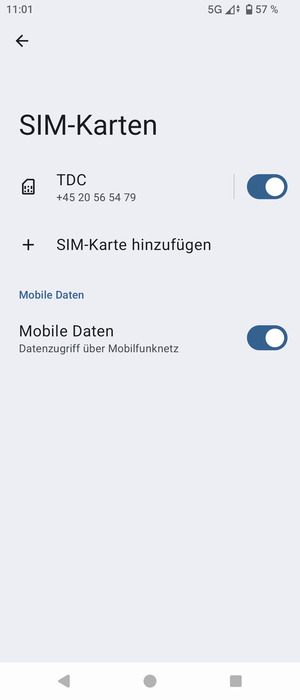 Wählen Sie SIM-Karte hinzufügen