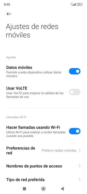 Seleccione Nombres de puntos de acceso