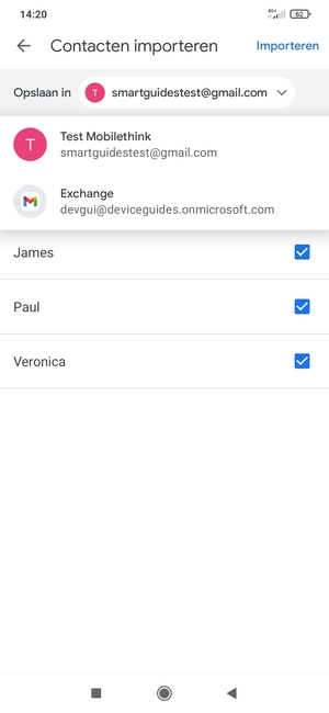 Selecteer uw Google-account