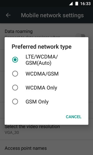Select GSM only to enable 2G