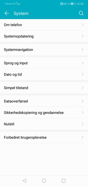 Vælg Systemopdatering