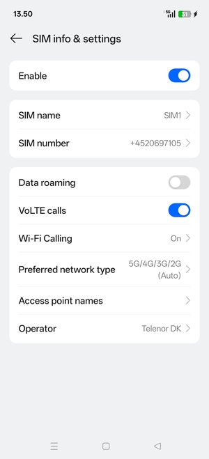 Select Access point names