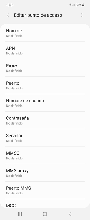 Introduzca la información de MMS