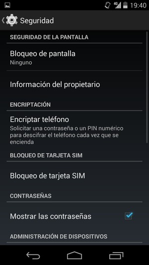 Seleccione Bloqueo de tarjeta SIM