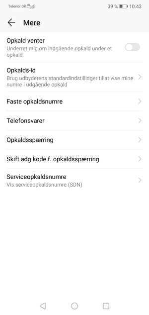 Vælg Telefonsvarer