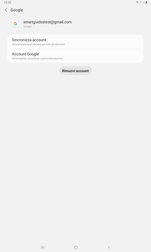 Seleziona Sincronizza account