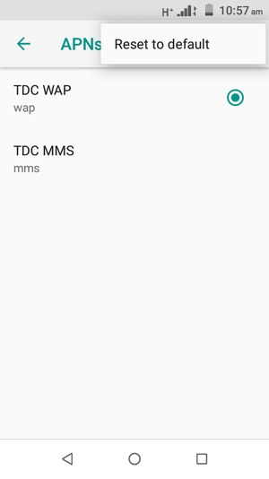 Select Reset to default