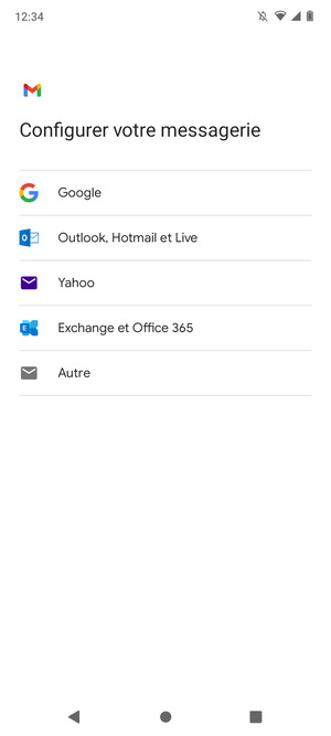 Sélectionnez Outlook, Hotmail et Live