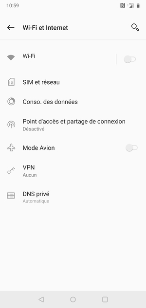 Sélectionnez SIM et réseau