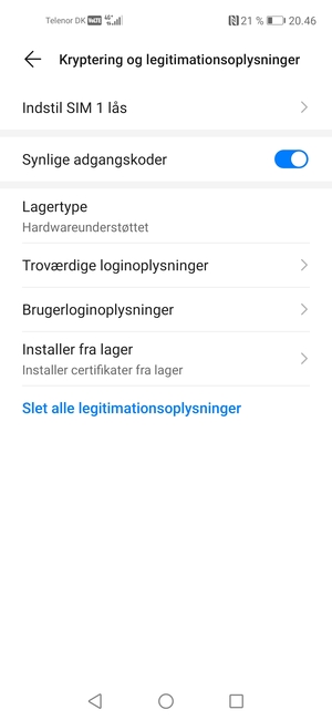 Vælg Indstil SIM lås