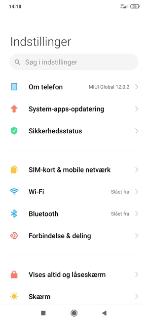 Vælg SIM-kort & mobile netværk