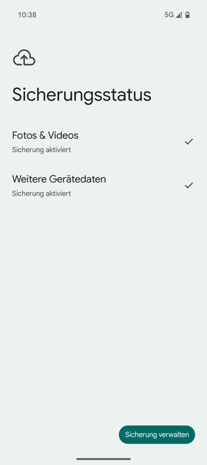 Wählen Sie Sicherung verwalten