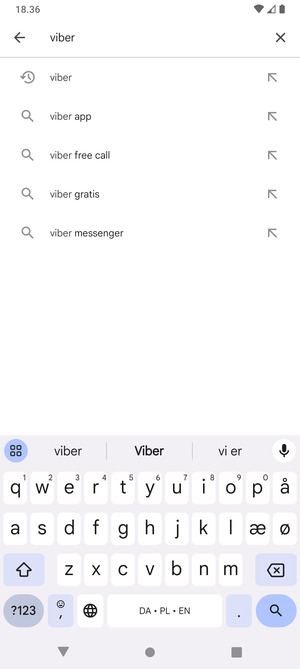 Indtast navnet på appen og vælg Søg