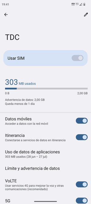 Activar o desactivar Itinerancia