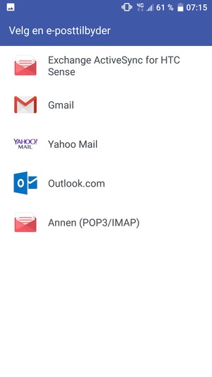 Velg Outlook.com 