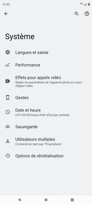 Sélectionnez Sauvegarde