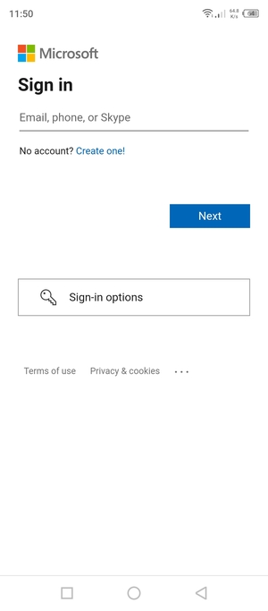 Enter your Email address and select Next