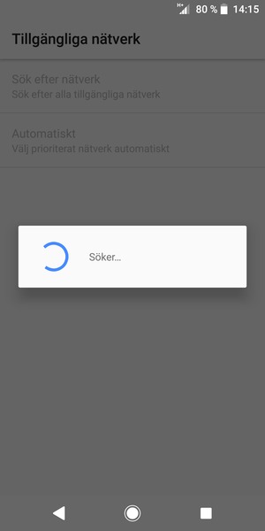 Vänta på att sökningen avslutas