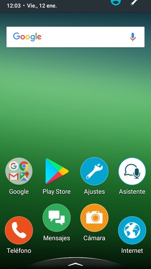 Deslice hacia abajo el menú superior
