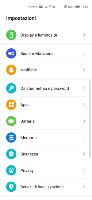 Scorri e seleziona Sicurezza