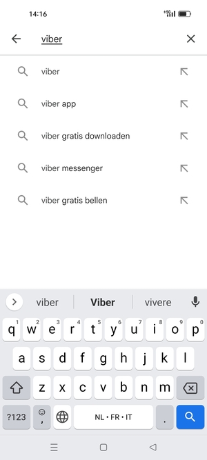 Voer de app-naam in en selecteer Zoeken