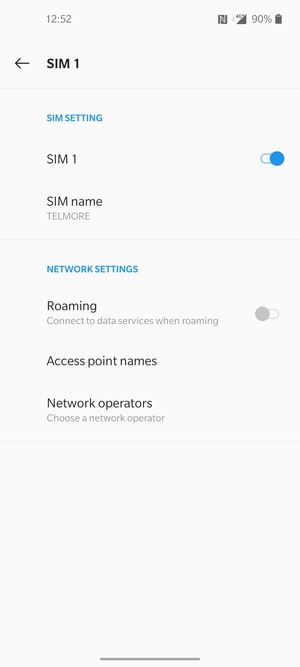 Select Access point names